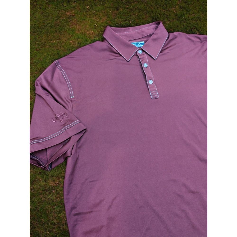 Callaway Golf Burgundy‎ Maroon Stitch Polo Shirt - XL